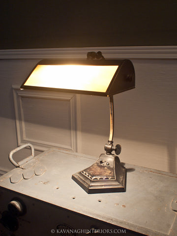 Slag Glass Adjustable Desk Lamp