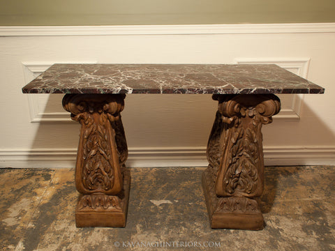 Serpentine Marble Console Table