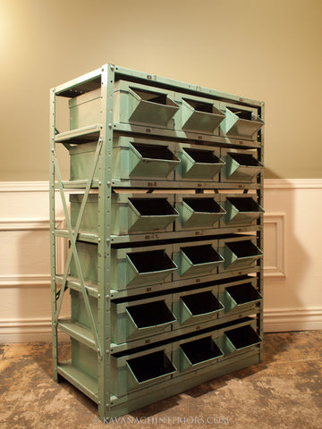 Teal Industrial Storage Shelving Unit