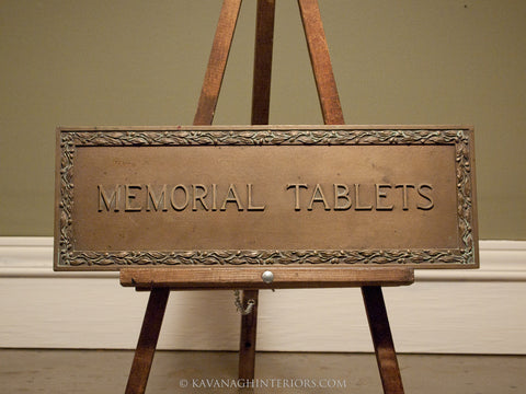 Bronze Memorial Tablets Sign