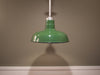 Industrial Green Enameled Hanging Factory Light