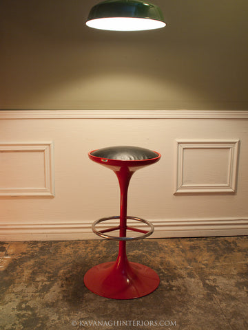 Mid Century Red Tulip Stool