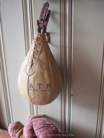 Vintage Leather Punching Bag & Gloves