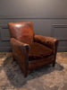 English Single Leather Club Chair