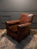 English Single Leather Club Chair