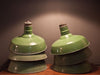 6 Industrial Green Enameled Factory Lights